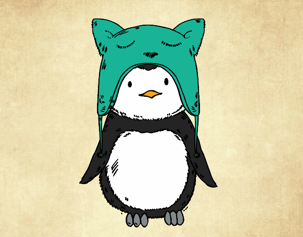 Pingüino con gorrito divertido