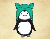 Pingüino con gorrito divertido