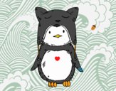 Pingüino con gorrito divertido