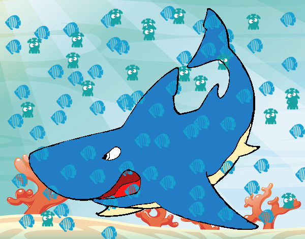 tiburon enfadado pintado