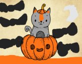 Un gatito de Halloween