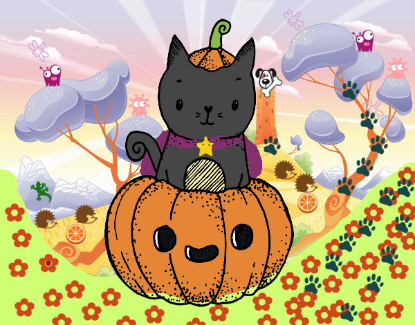 Un gatito de Halloween