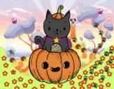 Un gatito de Halloween