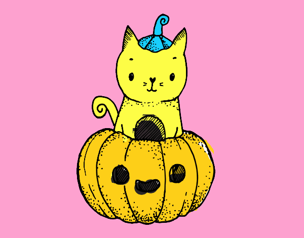 Un gatito de Halloween