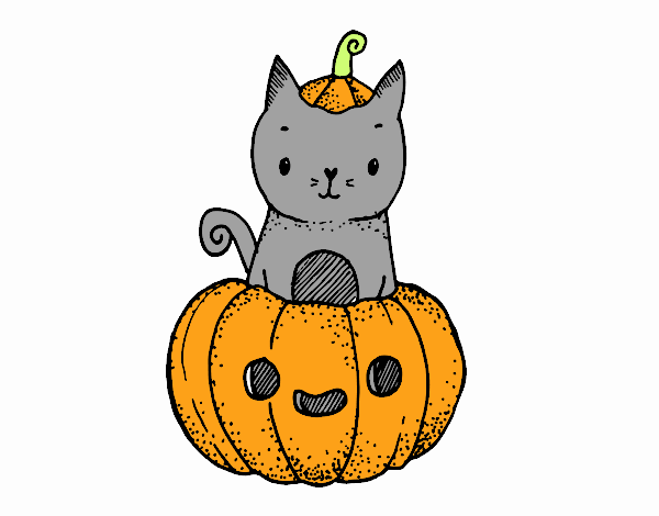 Un gatito de Halloween