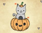 Un gatito de Halloween