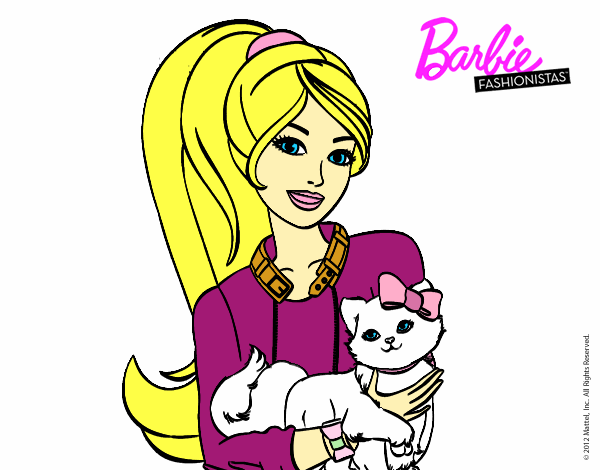 Barbie con su linda gatita