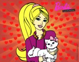 Barbie con su linda gatita