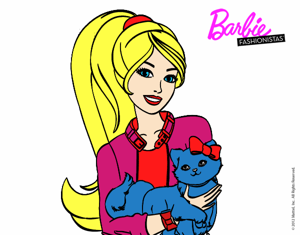 Barbie con su linda gatita