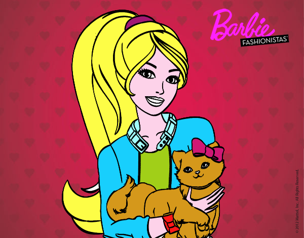 Barbie con su linda gatita