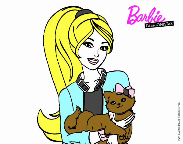 Barbie con su linda gatita