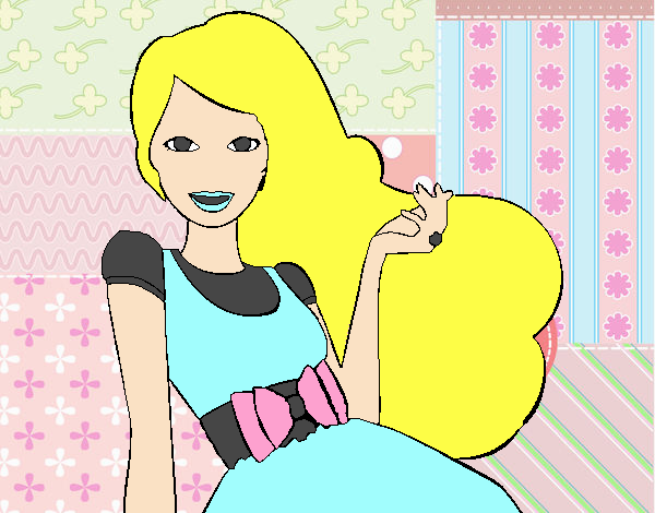 Barbie con su vestido con lazo