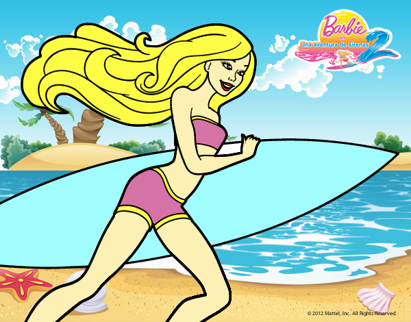 Barbie corre al agua