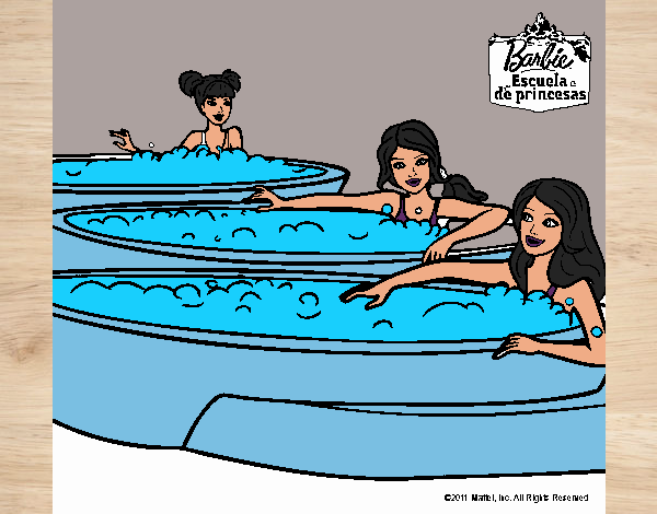 Barbie y sus amigas en el jacuzzi