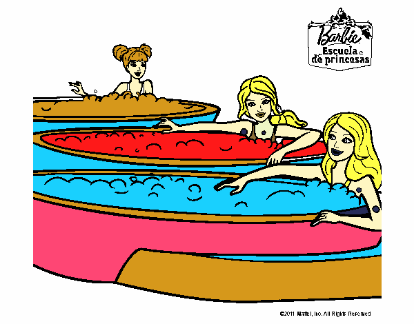 Barbie y sus amigas en el jacuzzi