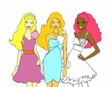 Barbie y sus amigas vestidas de fiesta