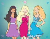 Barbie y sus amigas vestidas de fiesta