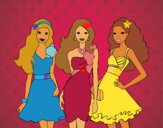 Barbie y sus amigas vestidas de fiesta