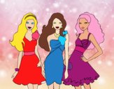 Barbie y sus amigas vestidas de fiesta