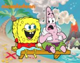 Bob Esponja y Patricio en bañador