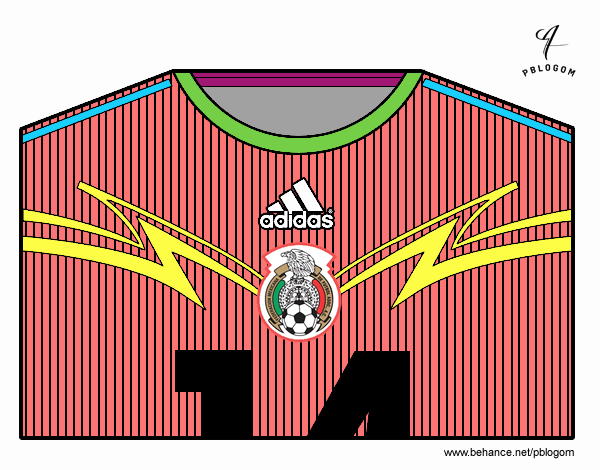 Camiseta del mundial de fútbol 2014 de México