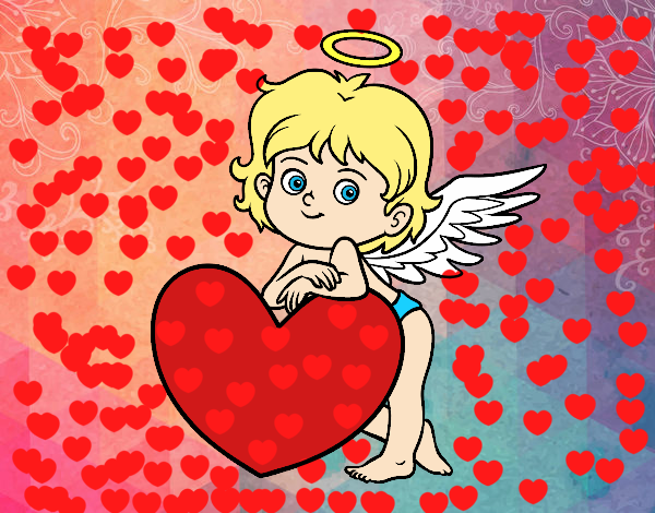 Cupido y un corazón