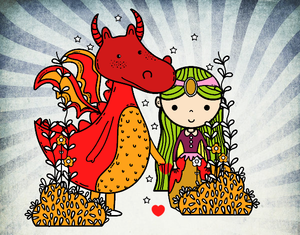 Dragón y princesa