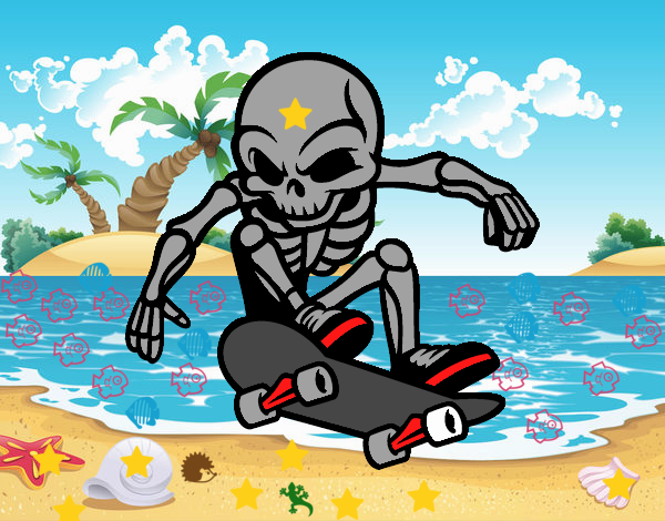 esqueleto patinador 