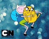 Finn y Jake abrazados