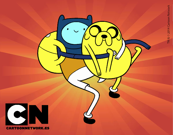 Finn y Jake abrazados