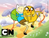 Finn y Jake abrazados