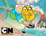 Finn y Jake abrazados