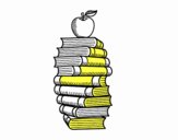 Libros y manzana