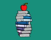 Libros y manzana