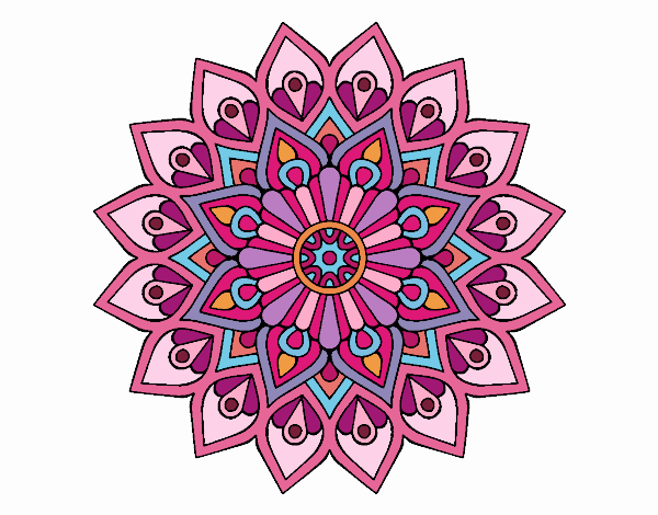 Mandala en rosa y lila