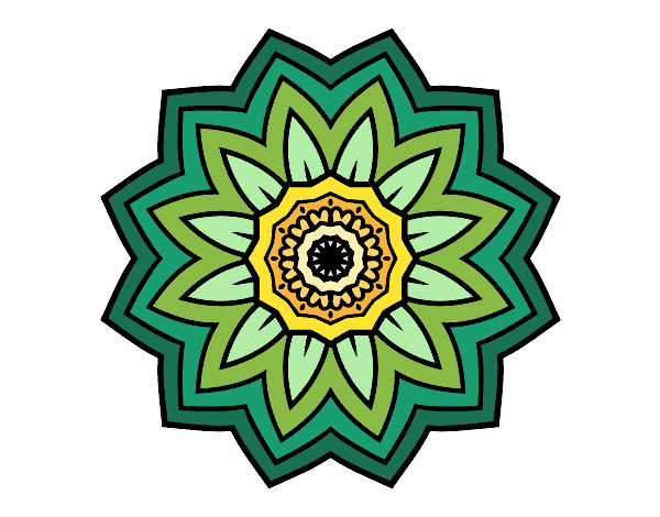 Dibujo de Mandala flor de girasol pintado por en  el día  18-07-20 a las 23:30:42. Imprime, pinta o colorea tus propios dibujos!