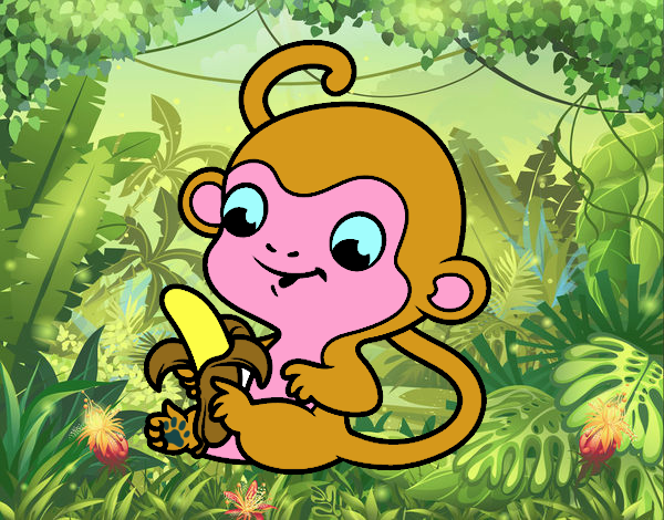 Monito con plátano