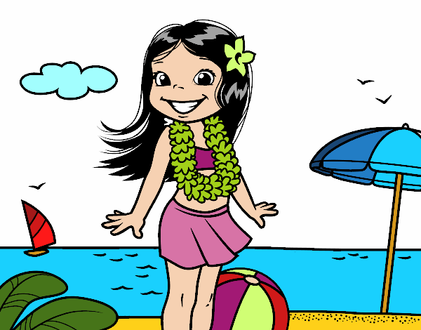Dibujo de lilo en la playa pintado por en  el día 14-07-20 a las  04:32:06. Imprime, pinta o colorea tus propios dibujos!
