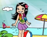 Niña en la playa