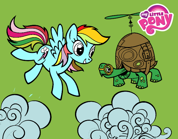 Rainbow Dash y la tortuga tanque