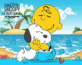 Snoopy y Carlitos abrazados