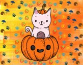 Un gatito de Halloween