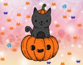 Un gatito de Halloween