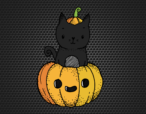 Un gatito de Halloween