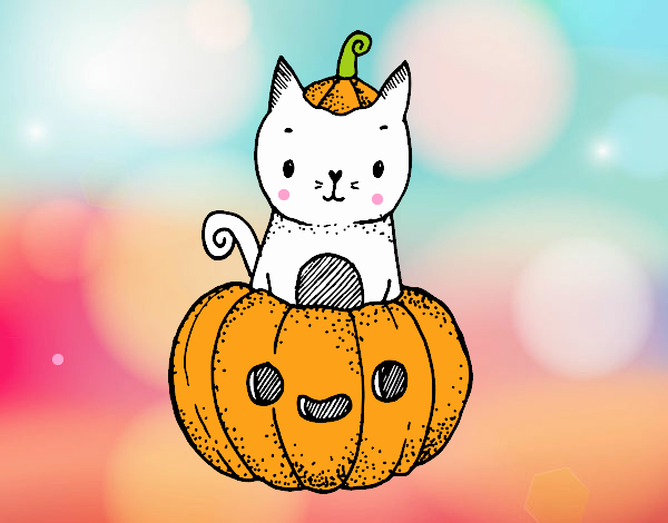 Un gatito de Halloween