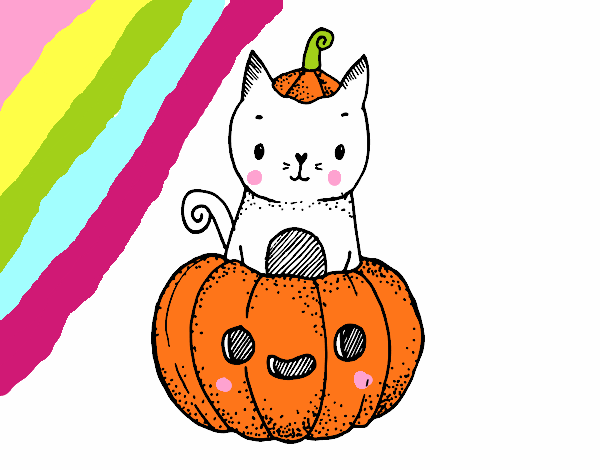 Un gatito de Halloween