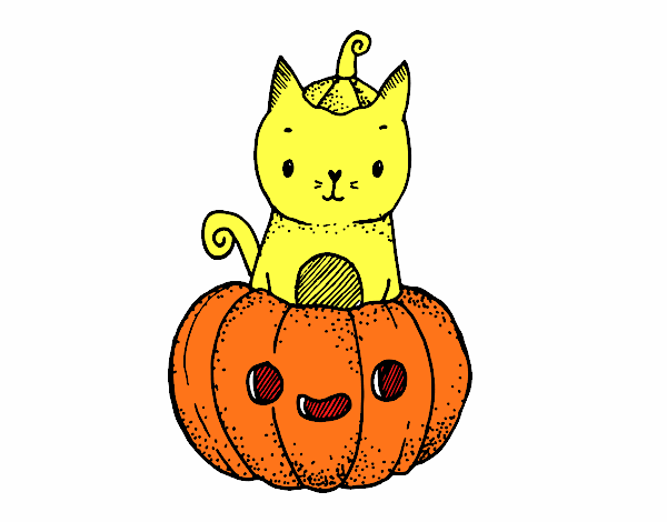 Un gatito de Halloween