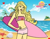 Barbie con tabla de surf