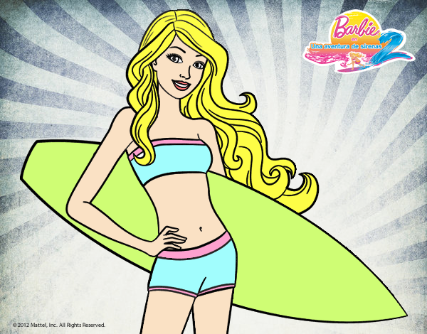 Barbie con tabla de surf