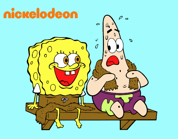 Bob Esponja y Patricio en bañador